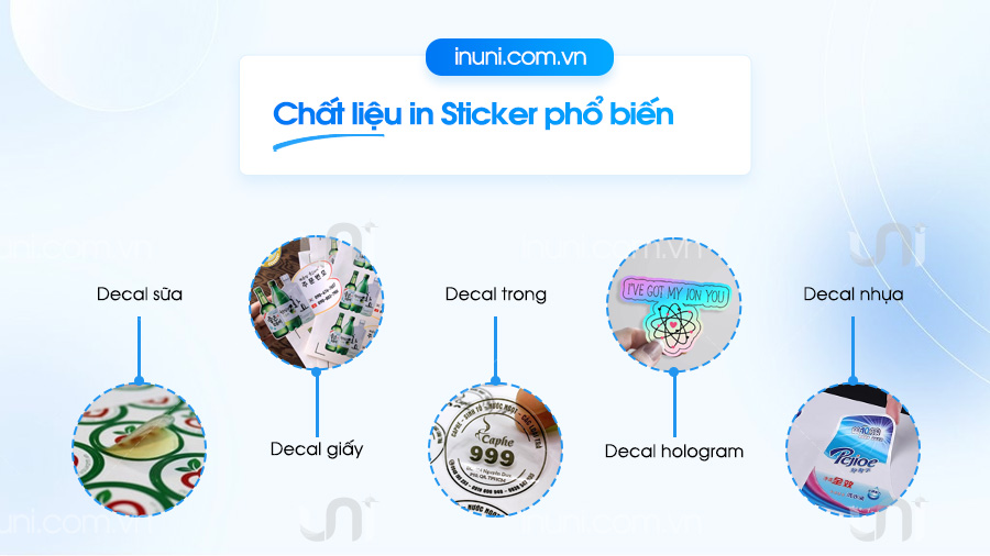 Chất liệu phổ biến để in sticker