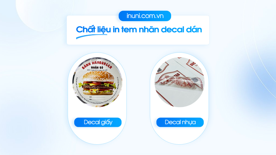 Chât liệu decal in tem nhãn dán sản phẩm
