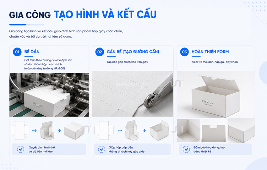 Gia công tạo hình hộp giấy