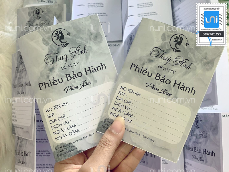 Phiếu bảo hành Thùy Anh Beauty