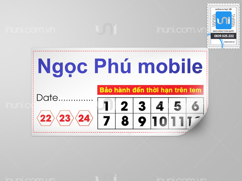 Tem bảo hành cửa hàng Ngọc Phú mobile