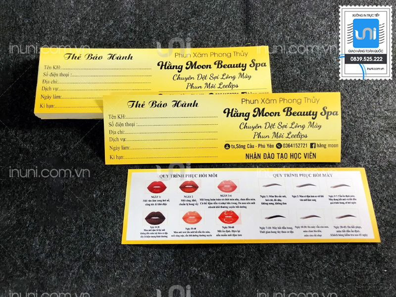 Thẻ bảo hành Hằng Moon Beauty Spa