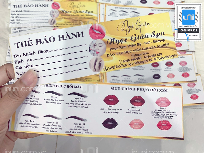 Thẻ bảo hành Ngọc Giàu Spa