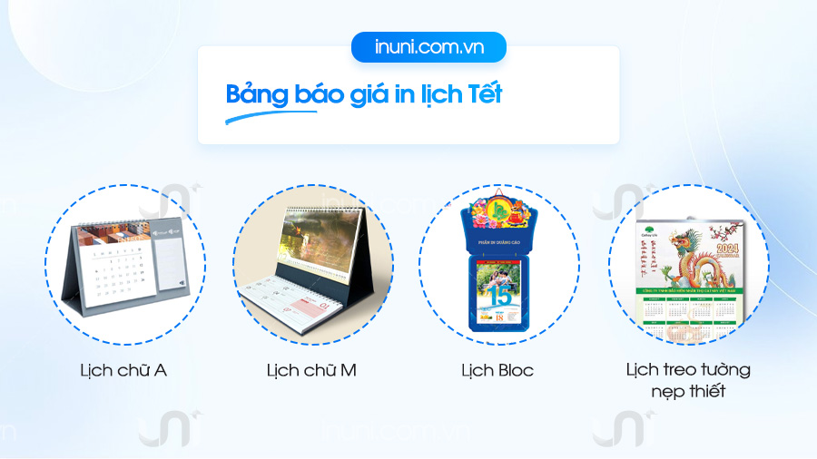 Bảng giá in ấn lịch Tết theo yêu cầu tại Hà Nội