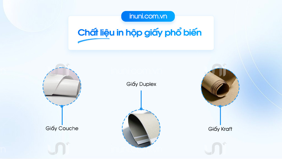 Chất liệu in hộp giấy phổ biến