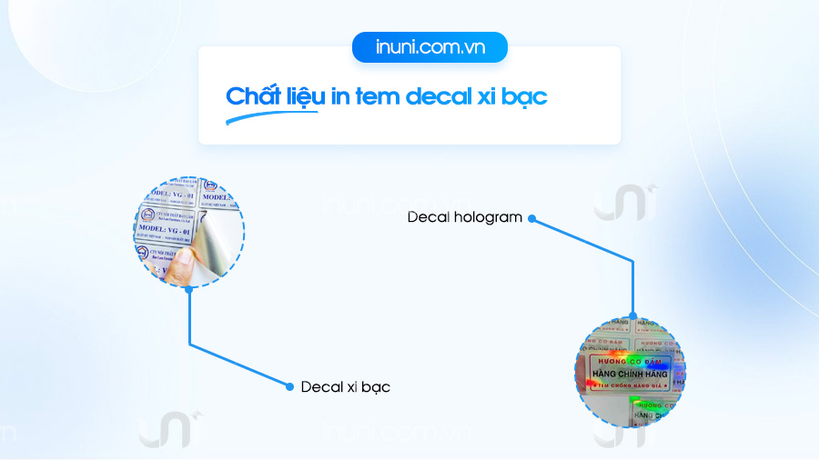 Chất liệu in tem nhãn decal bạc