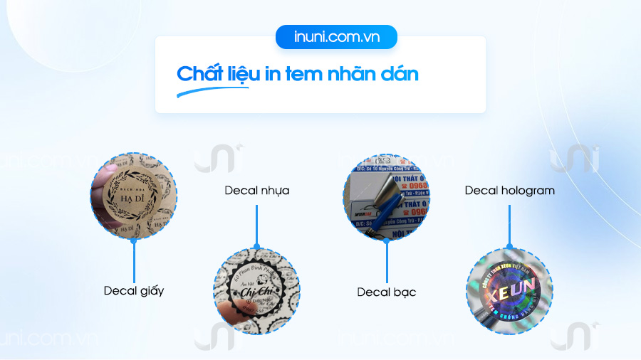 Các loại chất liệu in tem nhãn dán sản phẩm hiện nay