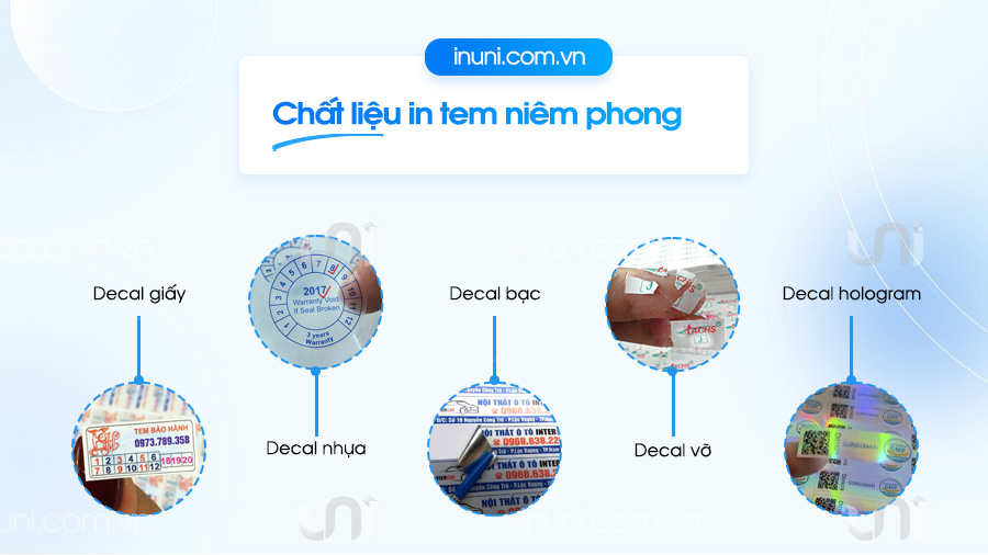 Chất liệu in tem niêm phong
