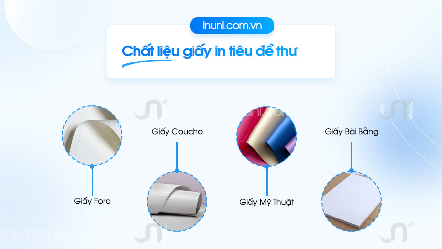 Chất liệu giấy in tiêu đề thư phổ biến
