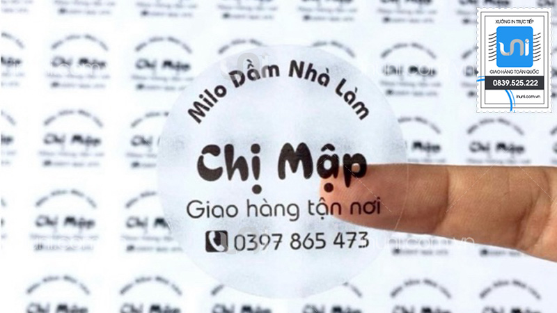 Báo giá in tem nhãn hình tròn decal trong, decal nhựa, decal thiếc
