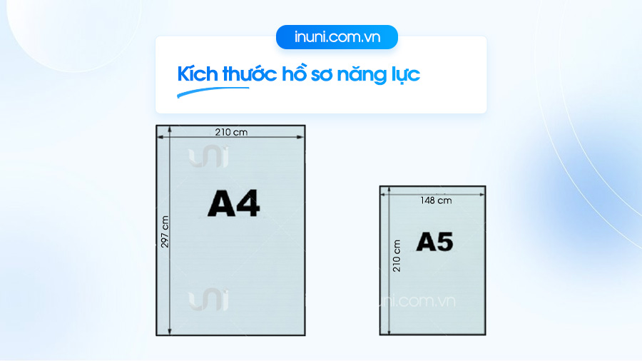 Kích thước hồ sơ năng lực, profile chuẩn