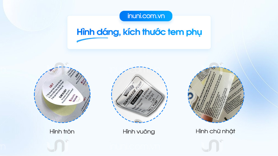 Kích thước in tem phụ sản phẩm