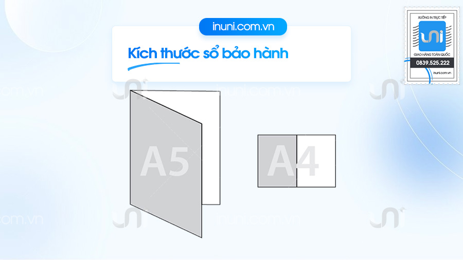 Kích thước sổ bảo hành