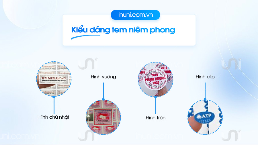 Phân loại tem niêm phong theo hình dáng