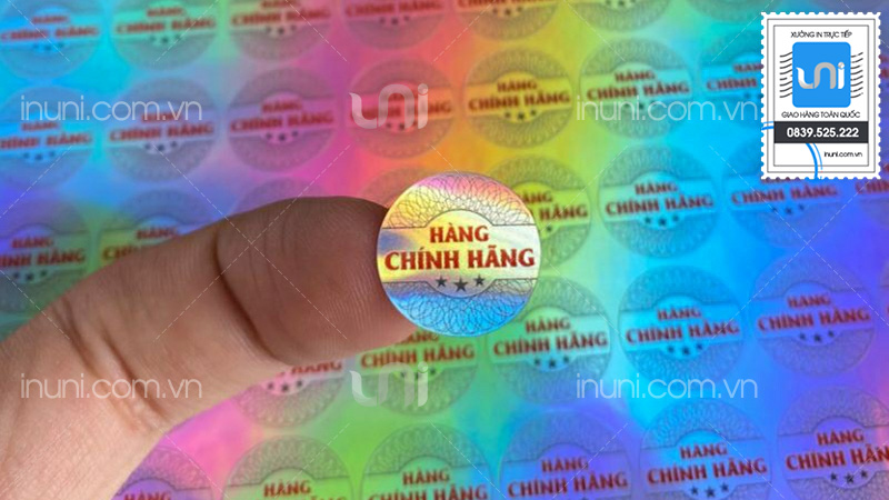 Giá in tem decal 7 màu hologram hình vuông (Hình tròn)