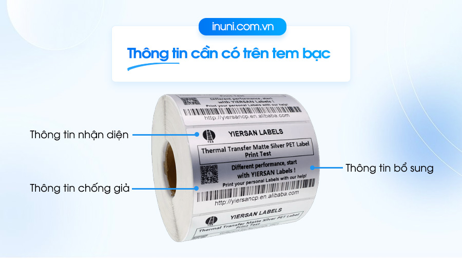 Những thông tin cần có trên tem bạc