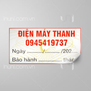 Tem bảo hành cửa hàng Điện máy Thanh