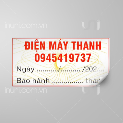 Tem bảo hành cửa hàng Điện máy Thanh