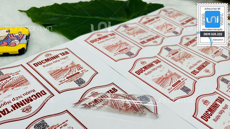 Tem nhãn decal dán chai rượu TAB Đức Minh