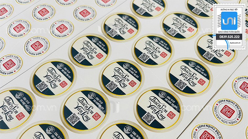 Tem nhãn decal dán sản phẩm trà Thiên Sơn Vân Long