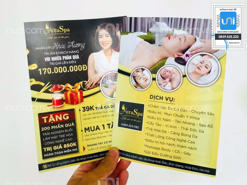 Tờ rơi khai trường Hera Spa