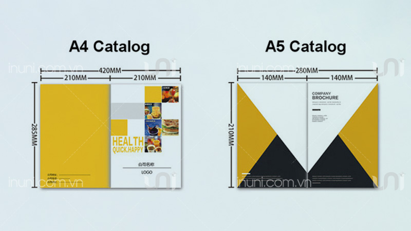 Kích thước Catalogue A4 và A5