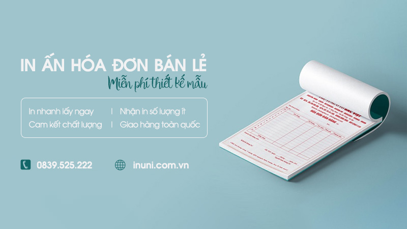 In hóa đơn bán lẻ số lượng ít, giá rẻ tại Hà Nội, miễn phí thiết kế