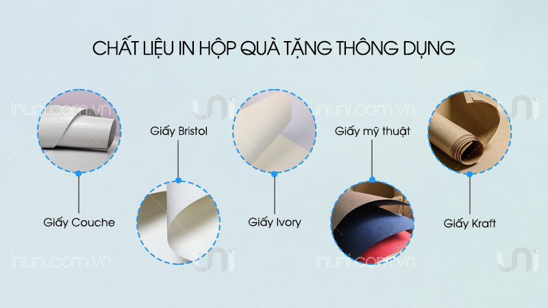 Chất liệu thông dụng để in hộp quà tặng