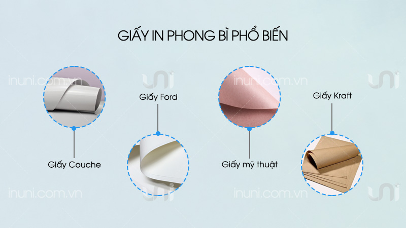 Chất liệu in phong bì thư nào được sử dụng phổ biến