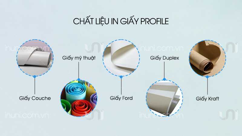 Chất liệu giấy in profile công ty