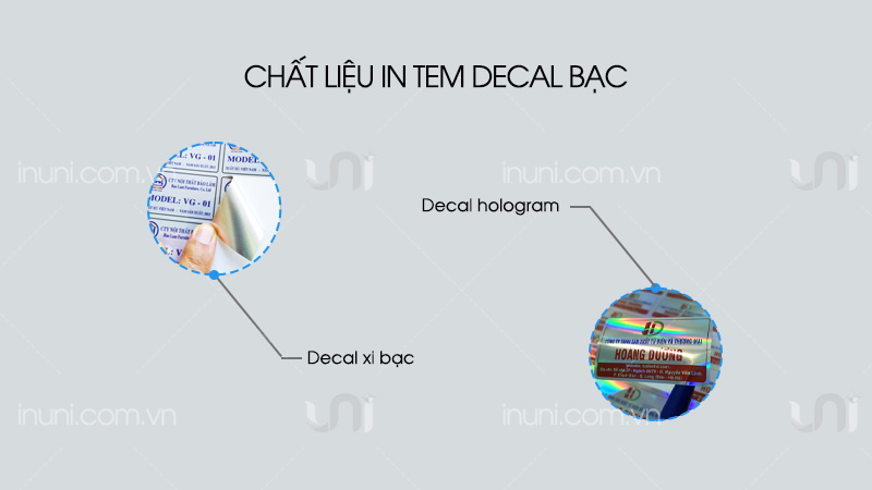 Chất liệu in tem nhãn decal bạc