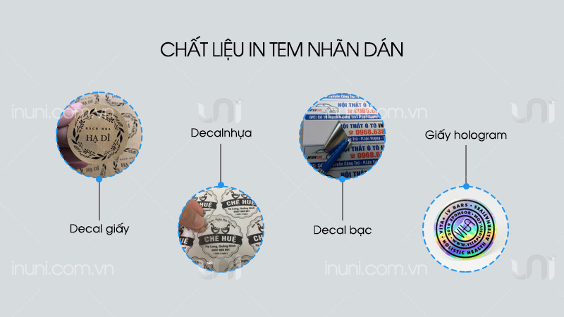 Các loại chất liệu in tem nhãn dán sản phẩm hiện nay