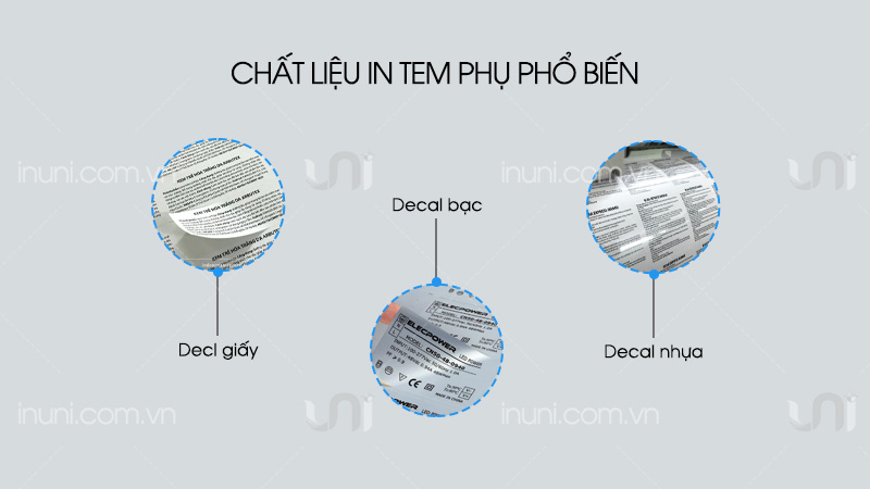 Chất liệu giấy in tem nhãn phụ dán sản phẩm, hàng hóa