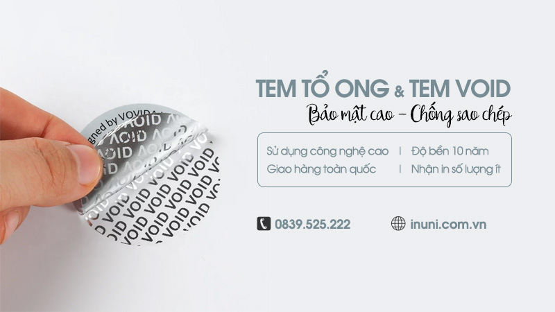 In tem tổ ong, void open bảo mật cao giá rẻ tại Hà Nội