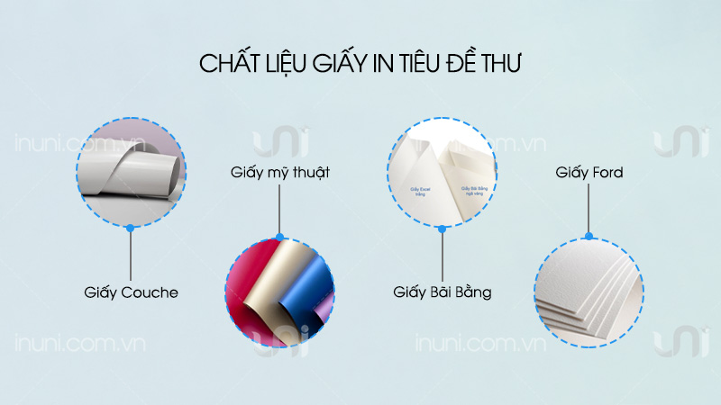 Chất liệu giấy in tiêu đề thư phổ biến