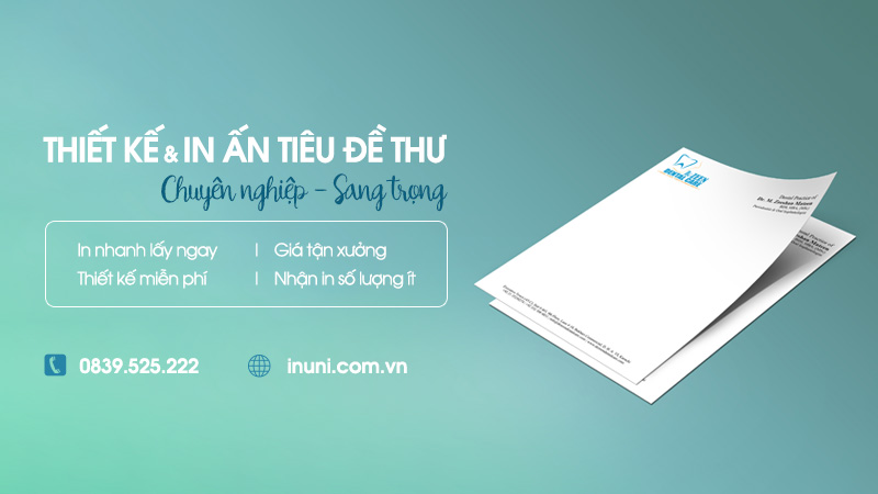 In tiêu đề thư, giấy tiêu đề, letterhead giá rẻ tại Hà Nội