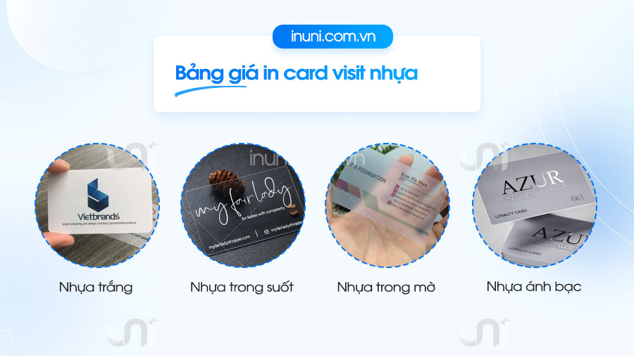 Bảng giá in name card nhựa