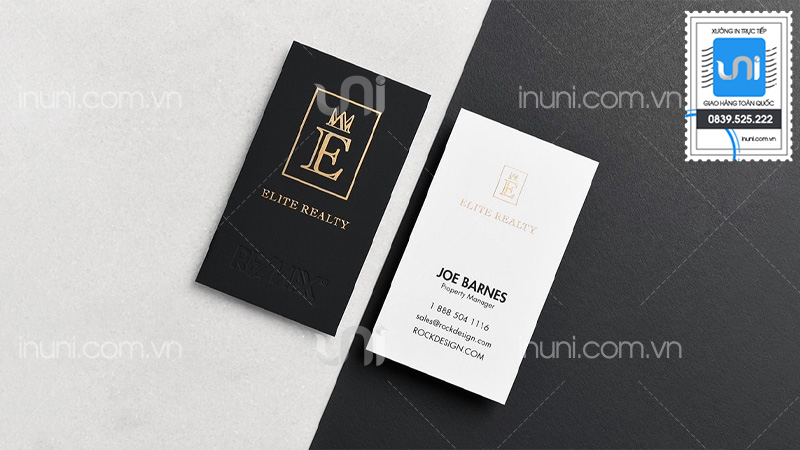 Ưu điểm của card visit ép kim, ép nhũ