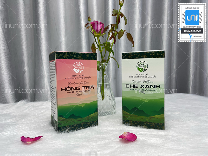 Hộp giấy đặc sản Hà Giang - Chè cổ thụ tự nhiên