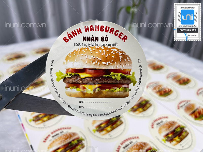 Tem nhãn bánh hamburger Pháp Thành Nam