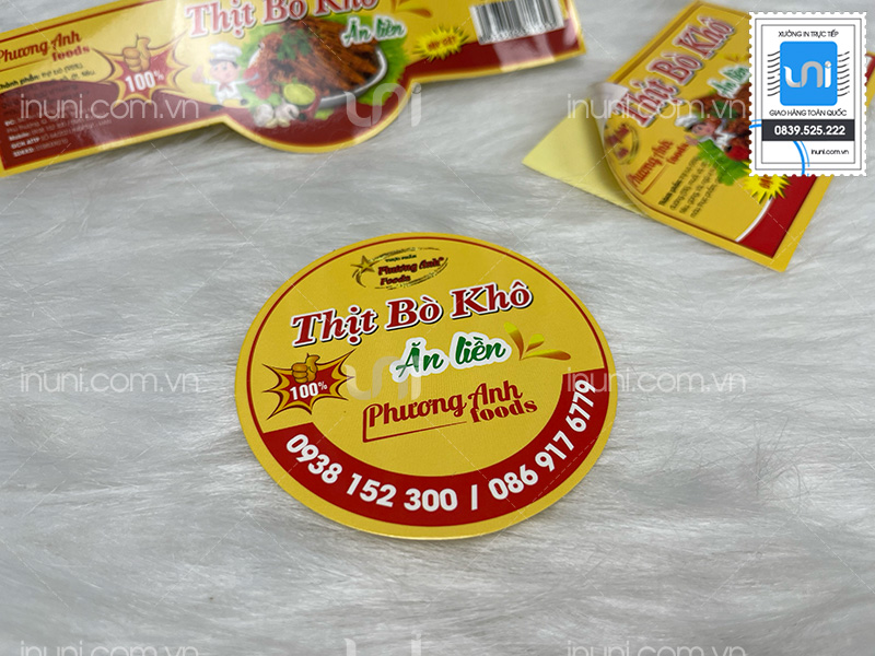 Tem nhãn thị bò khô Phương Anh foods