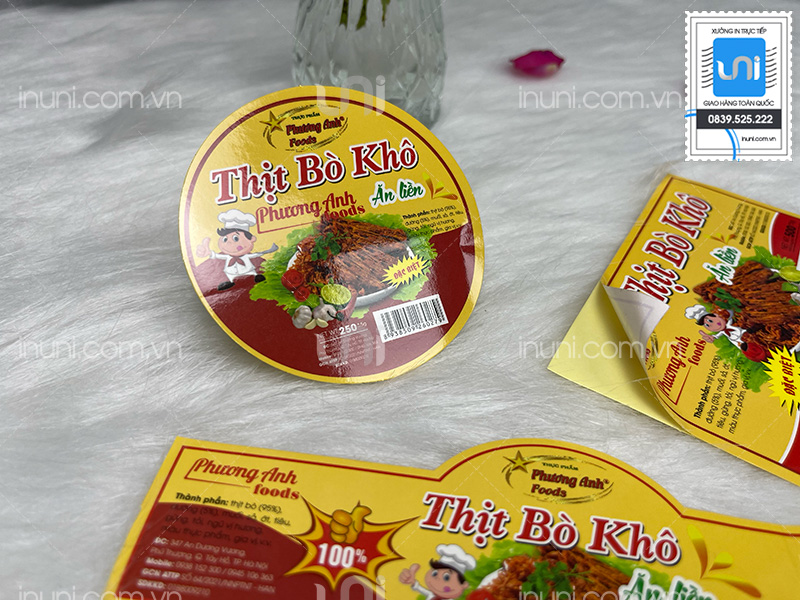 Tem nhãn thị bò khô Phương Anh foods