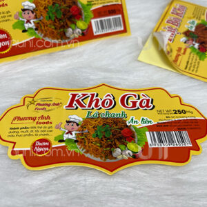 Tem nhãn khô gà lá chanh Phương Anh foods