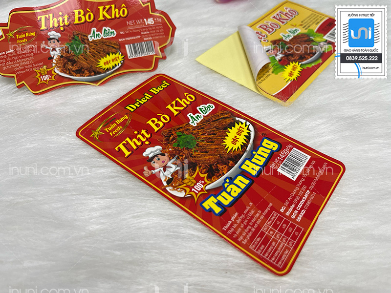 Tem nhãn thịt bò khô Tuấn Hưng foods