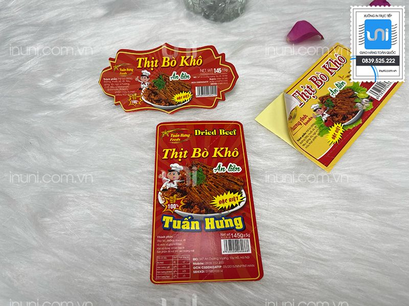 Tem nhãn thịt bò khô Tuấn Hưng foods