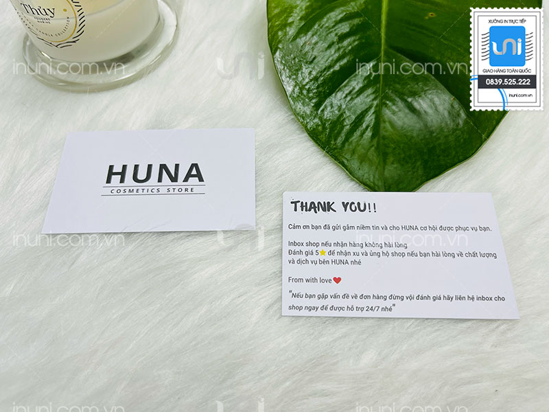 Card visit HUNA Cosmestics Store