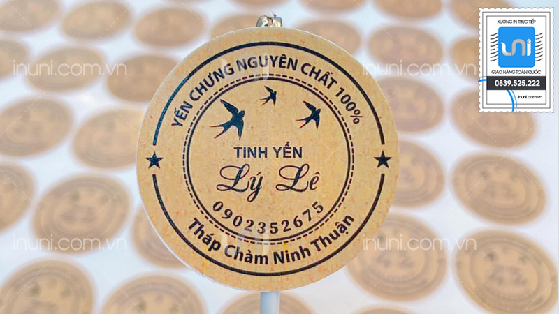 In tem nhãn dán sản phẩm bằng chất liệu giấy kraft