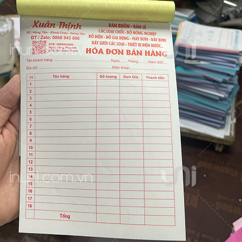 Hóa đơn bán hàng Xuân Thịnh