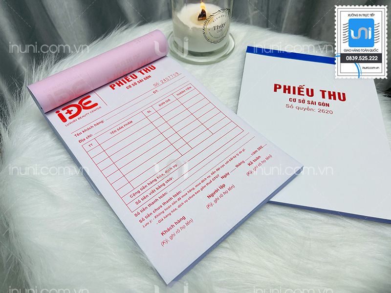 Phiếu thu Viện thẩm mỹ IDE