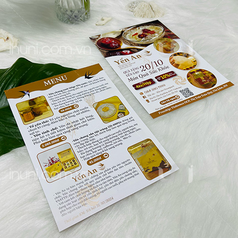 Tờ rơi & Menu yến sào Yến An